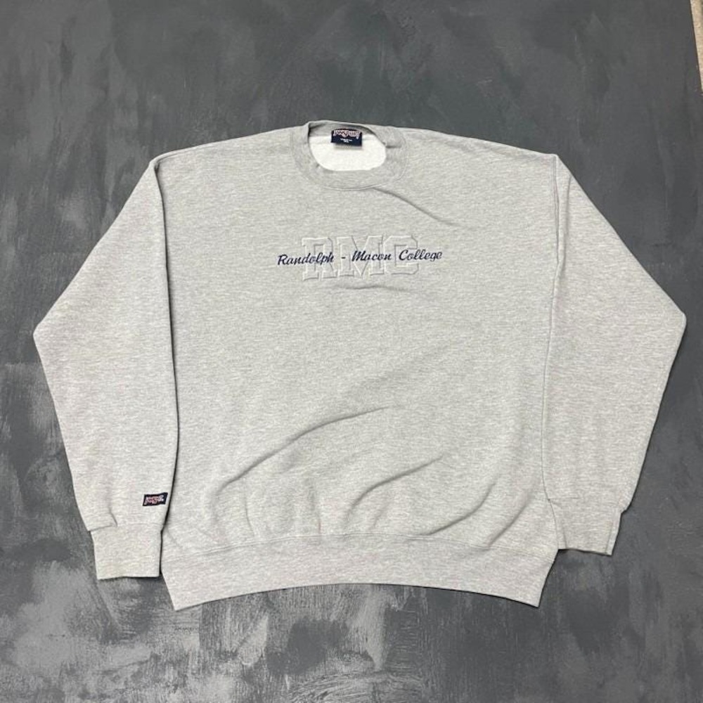 Vintage Randolph Macon college sweatshirt mens XL Grey 1990s RMC USA jansport